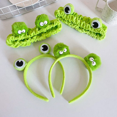 跨境超萌可爱青蛙卡通发箍女洗脸束发带韩国搞怪小怪兽托斯卡头箍