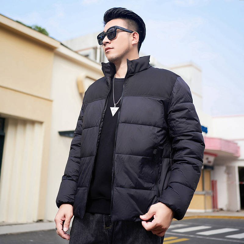 男士胖子加肥加大潮牌大码装胖子冬季潮流二棉立领棉衣宽松保暖男