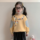 女童卡通加绒卫衣秋冬季2025新款女时尚韩版保暖冬装圆领上衣P61，童装卫衣/绒衫，祺妙童装