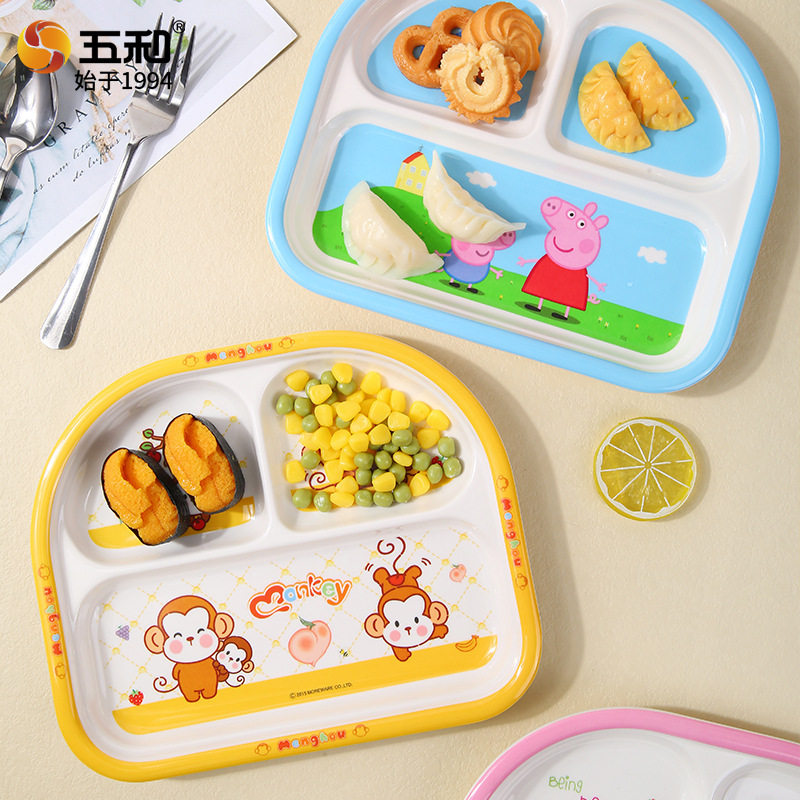 食品级密胺三格餐盘五和