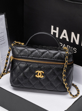 轻奢小香家饭盒包新款菱格链条盒子包时尚百搭手提肩斜挎女包