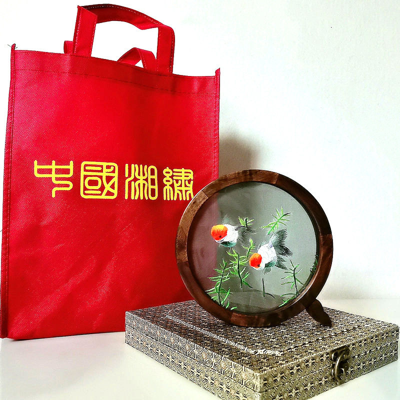 湘绣Q形摆件双面绣工艺品纯手工刺绣颜值中国风特色表性礼物图片