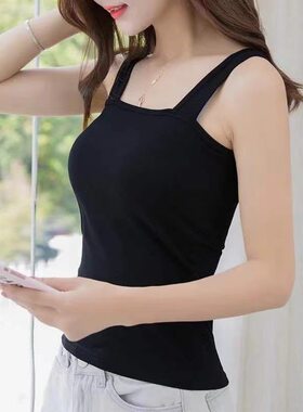 百搭上衣内衣女学生韩版宽肩内穿女士打底衫吊带背心女