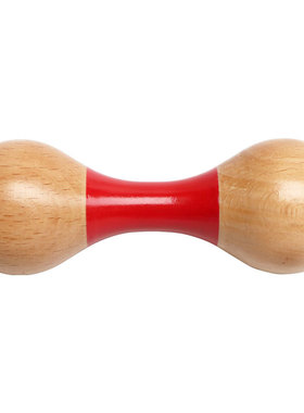 奥尔夫 榉木双头沙锤1个托育班乐器沙球玩具沙响