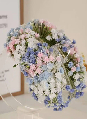 刘亦菲晚宴同款发饰满天星仿真花头饰发夹古堡公主油画感礼服头花