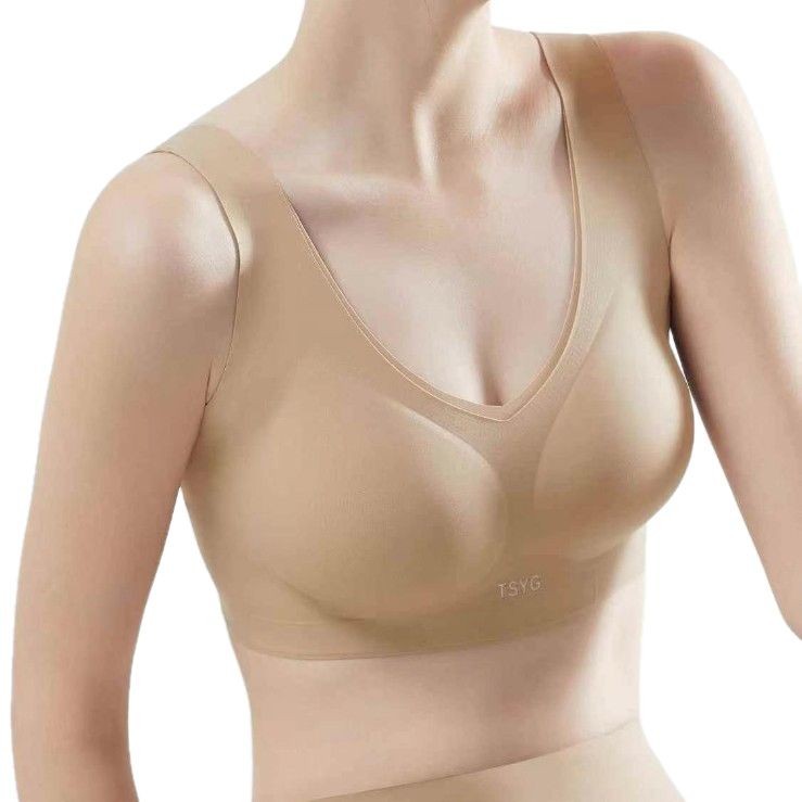 粉底液【文胸】A082冰丝无痕分码宽肩带隐形粉底液无钢圈内衣