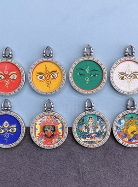 唐卡s925纯银盒吊坠可装物品手绘法眼扎基拉姆师佛挂件女西藏
