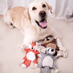 ZOO 宠物用品毛绒玩具松鼠狐狸造型内含响纸BB叫狗玩具猫玩具