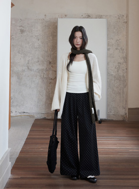 【翻牌率波点裤】歌铭复古通勤直筒休闲裤秋季新款阔腿裤N589C