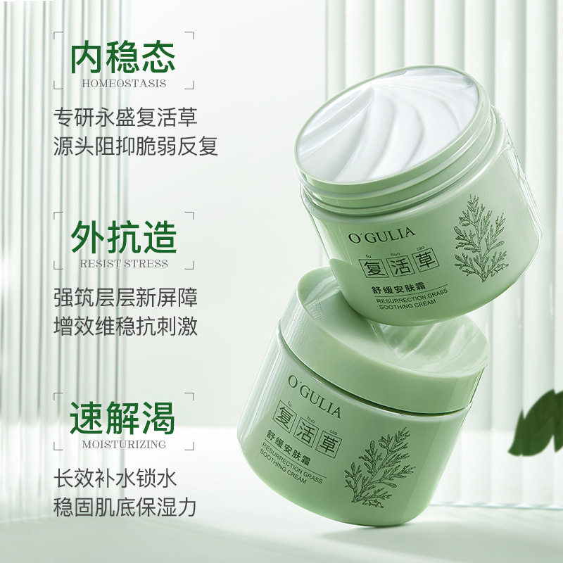 阿古丽娅复活草舒缓安肤霜180g清爽补水保湿滋润精简护肤晚上适用