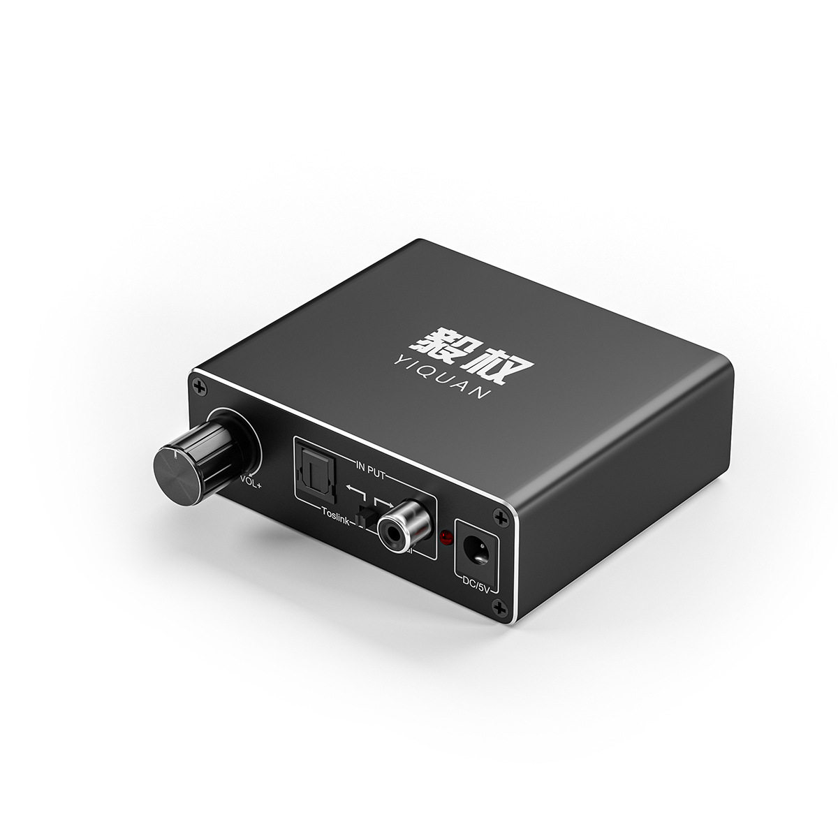 数字转模拟音频转换器带音量调节光纤同轴转5.1声道声卡外置外接