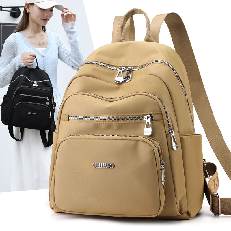 2025新款时尚百搭女式双肩包轻便外出旅游小背包休闲外贸尼龙女包