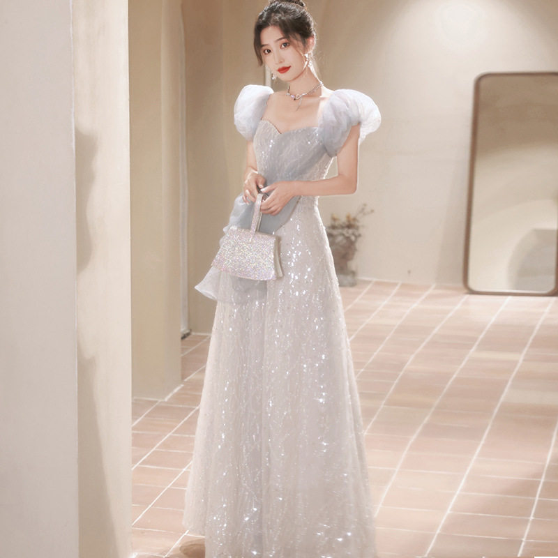 宴会晚礼服裙女2026新款级感端轻奢小众生日婚纱成人主持年会礼服