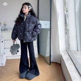 女童2025年冬季新款可爱小爱心加厚棉服女大童宽松御寒时尚面包服，童装棉衣，祺儿童装