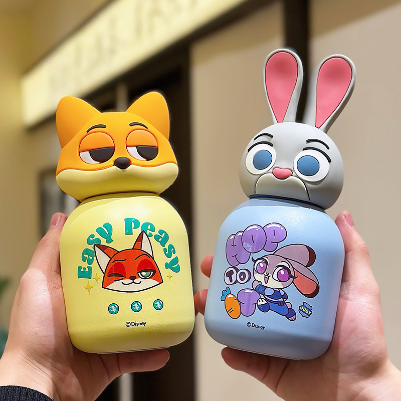 正版迪士尼疯狂动物城联名儿童保温杯316男女学生杯子300ml\480ml