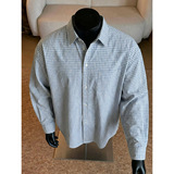 春季宽松休闲浅蓝格纹miu系穿搭风衬衣闲外套OC8040-P52控88，男装衬衫，电商A362