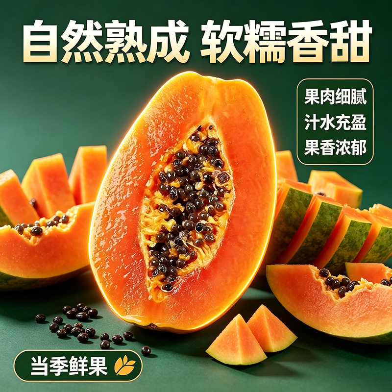 冰糖红心木瓜 自然熟牛奶木瓜现摘现发新鲜水果孕妇可吃整箱包邮