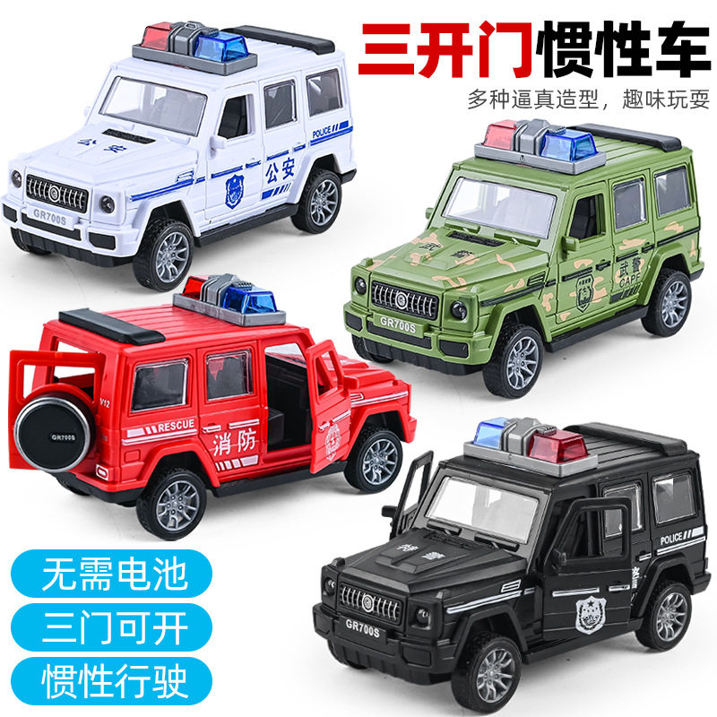 儿童惯性警车玩具孩仿真越野耐摔消防小汽车车模型地摊礼品