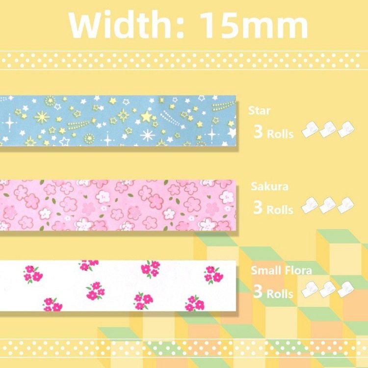 PHOMEMO 15 25MM M02S|PRO 범용 패턴 스티커 혼합 조합 인쇄 용지 감열지