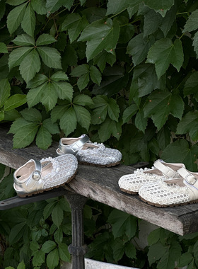 女童网面公主鞋cbc童鞋夏季小女孩法式镂空凉鞋女宝浅口软底单鞋