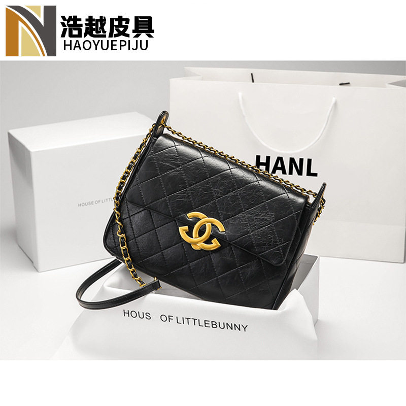 品牌新款包包女士大容量小香风菱格链条级感肩腋下包斜挎包女包