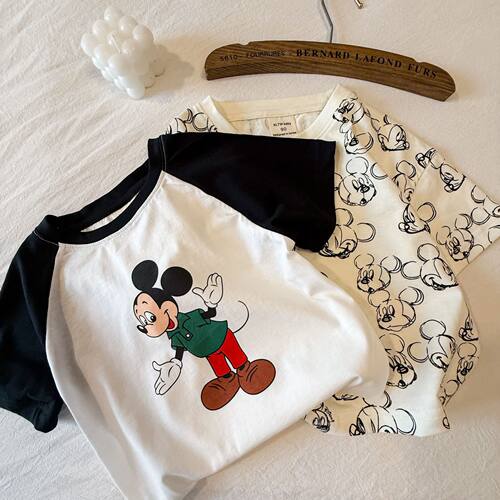 儿童Mickey Mouse短袖宝宝米奇T恤ins2025夏季男童女童妙乐坊半袖
