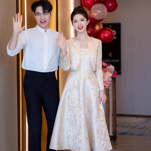 敬酒服订婚礼服回门便装小个子小香风两件套连衣裙春季平时可穿