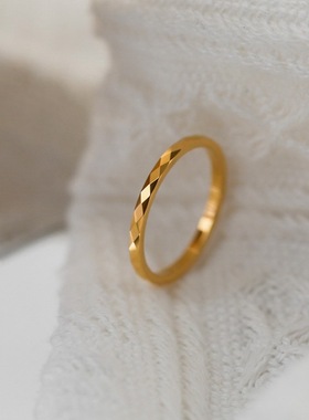 多切面棱形戒指精致超闪简约情人