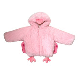 女小童冬装加绒可爱小鸭仿皮草毛毛衣2025新款小女孩洋气加厚外套，童装外套，祺妙童装