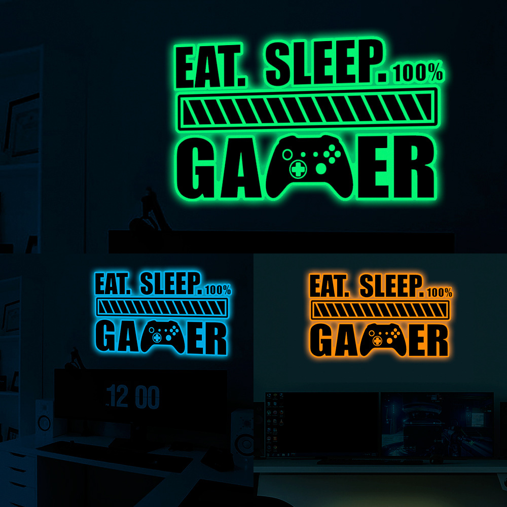 创意游戏手柄game夜光贴儿童房网吧美化装饰画自粘荧光墙贴纸防水