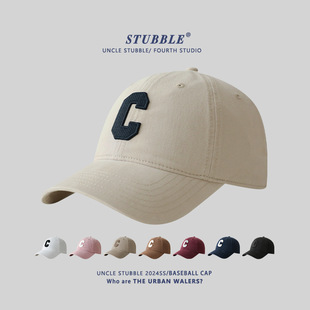 惠州市胡茬实业棒球帽女韩系简约百搭字母软顶鸭舌帽显脸小帽子