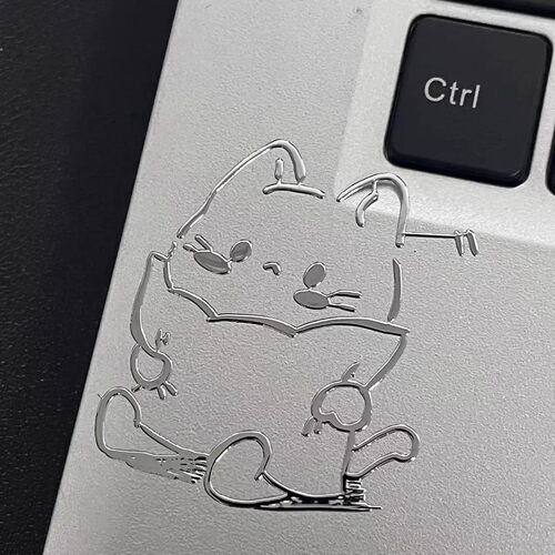 可爱猫咪抱枕3d立体金属贴手机平板笔记本电脑耳机装饰卡通小贴纸