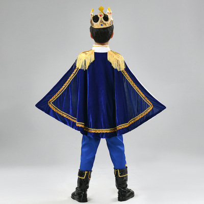 万圣节男童服装 儿童国王王子童话故事国王表演出服cosplay装舞会
