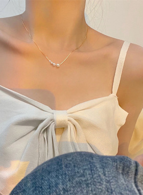 珍珠项链2021年新款女锁骨链轻奢小众设计感蛇骨链颈链简约配饰