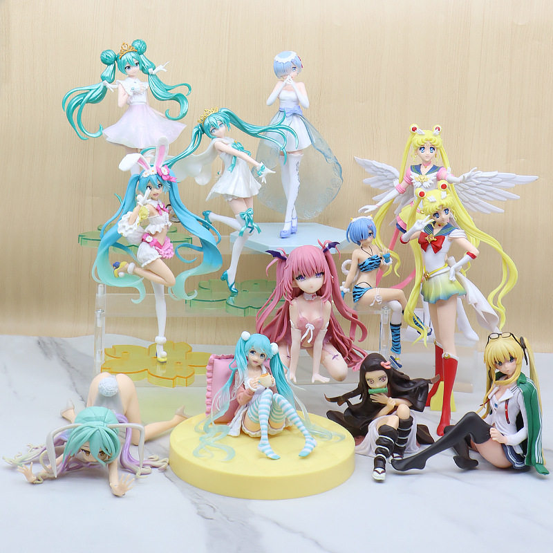 二次元动漫美少女模型手初音未来蕾姆露露小兔女郎创意手机支架