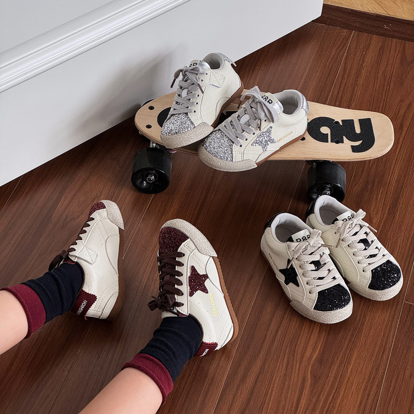 儿童低帮板鞋2026春季款男童五角星亮片休闲鞋软底舒适女童小白鞋,童鞋/婴儿鞋/亲子鞋,板鞋,淘宝优惠券,粉丝福利购,淘宝优惠卷