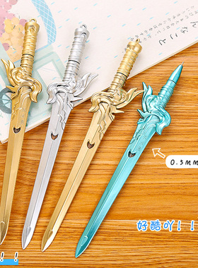 古风国漫武侠剑笔创意塑料武器造型水性签字笔学生礼品奖品小礼物