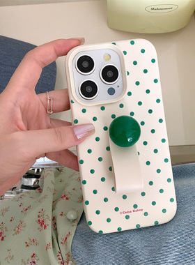 TAN｜韩系ins风波点小圆球指环扣适用iphone15promax手机壳苹果14/13手机保护壳