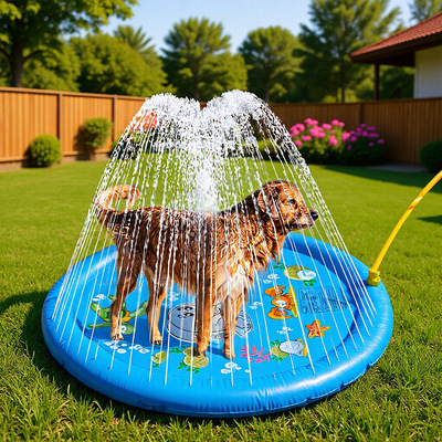 璎珞记宠物用品加厚防滑喷水垫户外儿童夏季猫狗洗澡池折叠便携