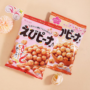 日本进口零食KASUGA春日井鱼皮花生米香脆虾味鱿鱼味膨化休闲小吃