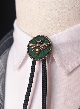 复古领带项链棉麻绳男女合金