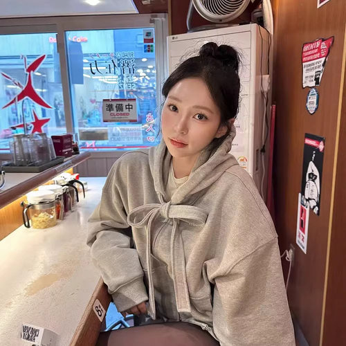 蝴蝶结卫衣vestirya宽松休闲韩国