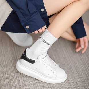 真皮 4cm增高头层牛皮麦昆小白鞋 女休闲百搭板鞋 爆款 厚底超火女鞋