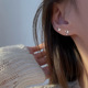 潮轻奢级感耳饰 纯银星星耳钉女小众设计感不对称耳环2022年新款