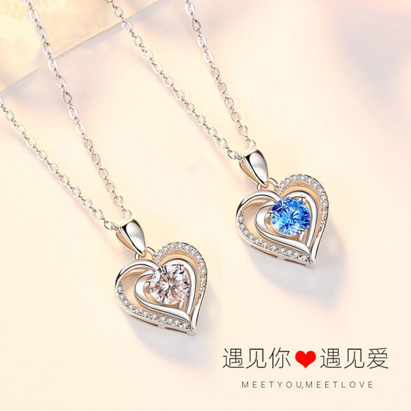 海洋之心项链女韩版简约气质心形项链