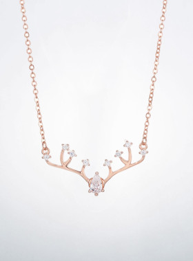 一路有你项链纯银925女小众设计感轻奢锁骨链生日礼物 吊坠 网红