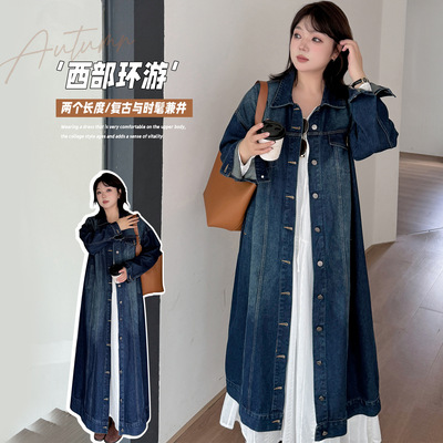 设计感牛仔外套重工复古牛仔风衣