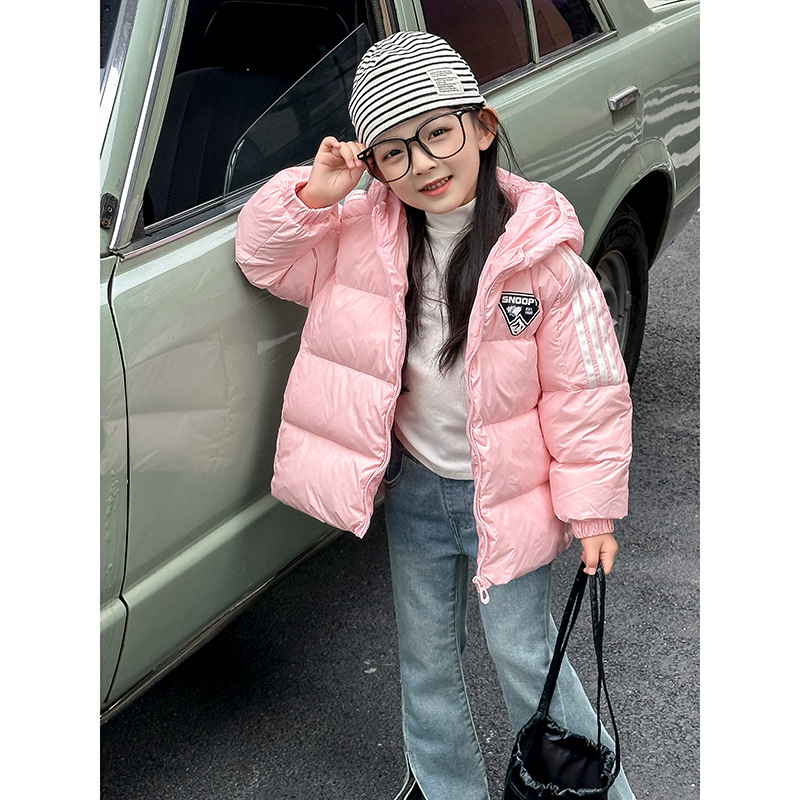 史努比儿童羽绒服2024冬季新款男童加厚羽绒服女童保暖连帽外套