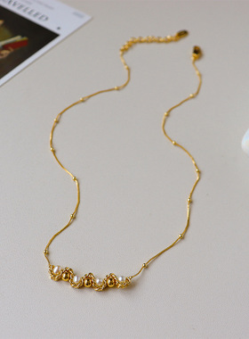 复古精致天然淡水珍珠麻花项链女轻奢小众气质百搭时尚通勤锁骨链