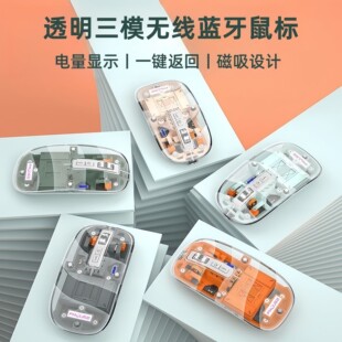 鼠标三模发光充电一键返回桌面Type-C充电式无线笔记本自带充电